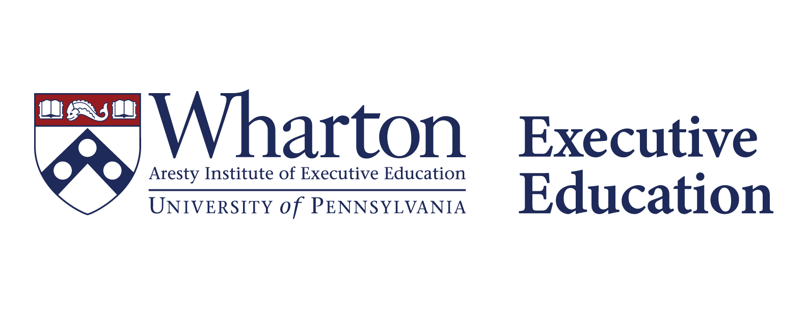Website_Assets_Logo_Ex_ExecEd Logo of Wharton Executive Education at the University of Pennsylvania with a shield design.