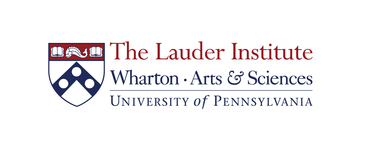 Website_Assets_Logo_Ex_Lauder Logo of The Lauder Institute at the University of Pennsylvania, featuring the Wharton School of Business crest and text highlighting "Wharton," "Arts & Sciences," and "University of Pennsylvania."